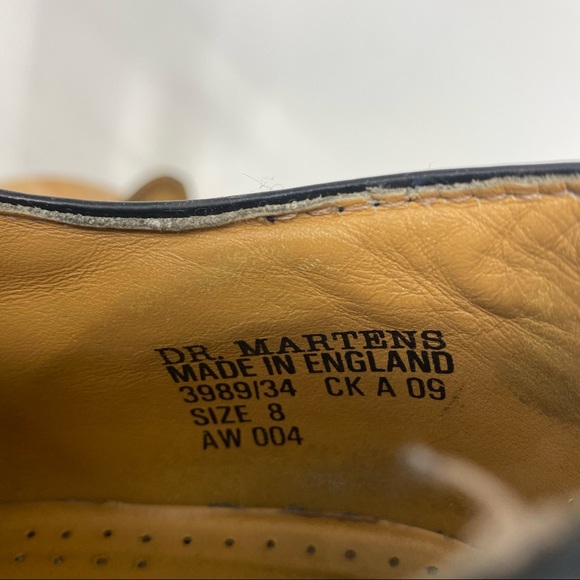 Vintage 90s Dr Martens Wing  Tip Oxfords Leather Shoes Made in England - Picture 9 of 11